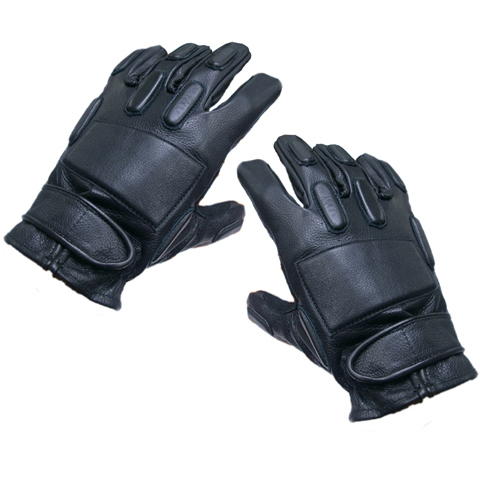 Leather Police Padded Gloves