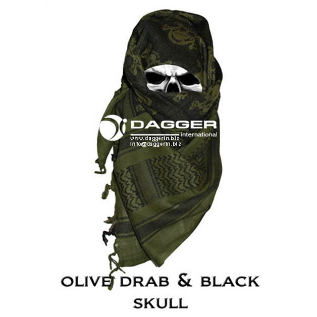OD/Black Skulls Shemagh