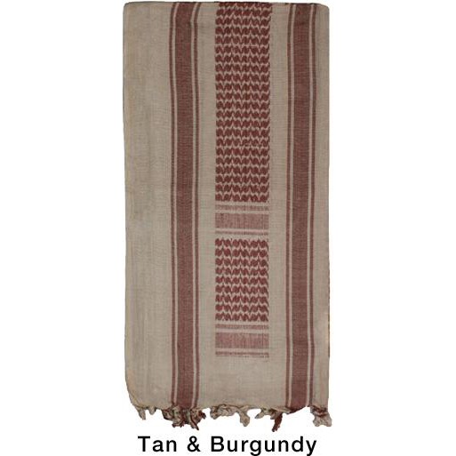 Tan/Burgundy Shemagh