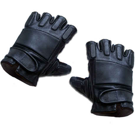 Leather Police Padded Gloves